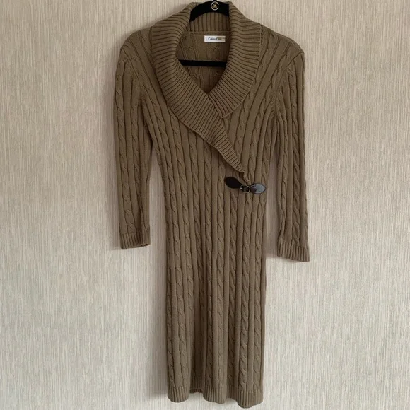 calvin klein brown sweater dress Calvin Klein Brown Sweater Dress Size Small